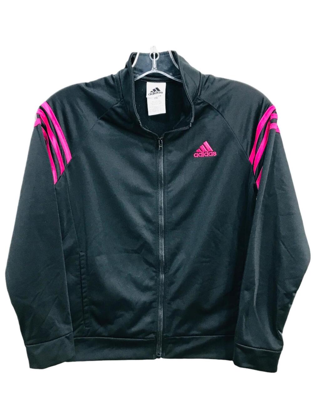 Adidas Black & Pink Zip Jacket Girls 16